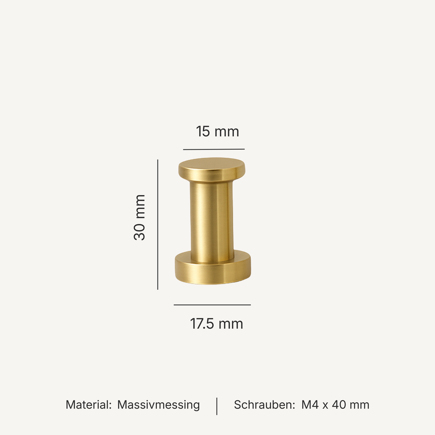 Serie Fauna – Wandhaken aus massivem Messing