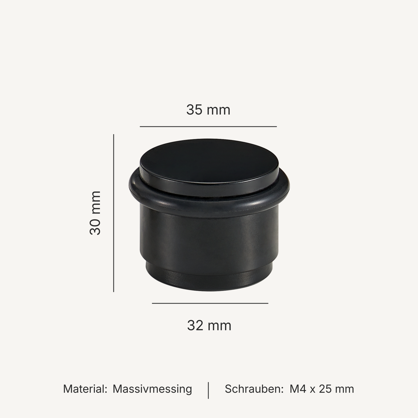 NOX Round – Türstopper aus Massivmessing