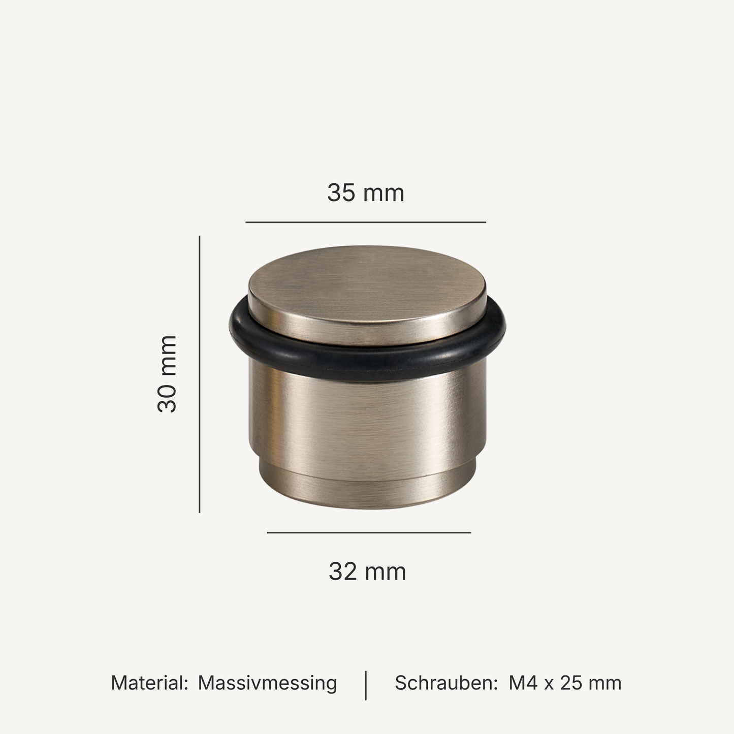 NOX Round – Türstopper aus Massivmessing
