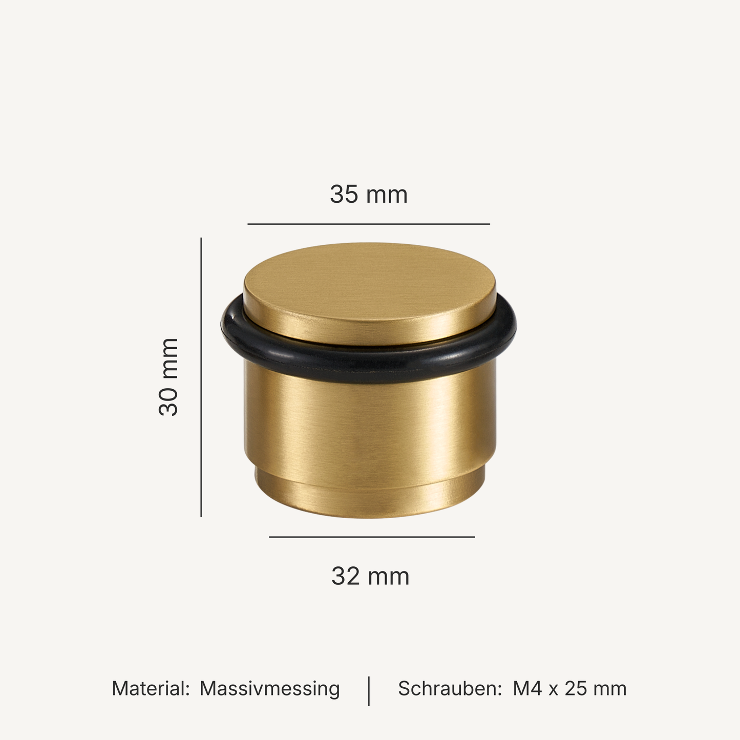 NOX Round – Türstopper aus Massivmessing