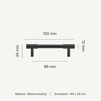 Serie Onyx – Möbelknäufe, T-Griffe & Griffleisten