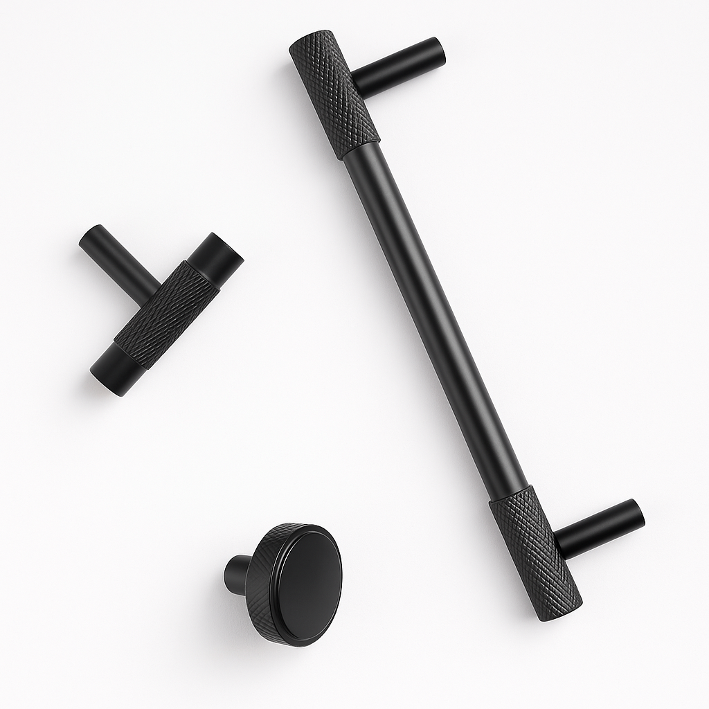 Serie Onyx – Möbelknäufe, T-Griffe & Griffleisten